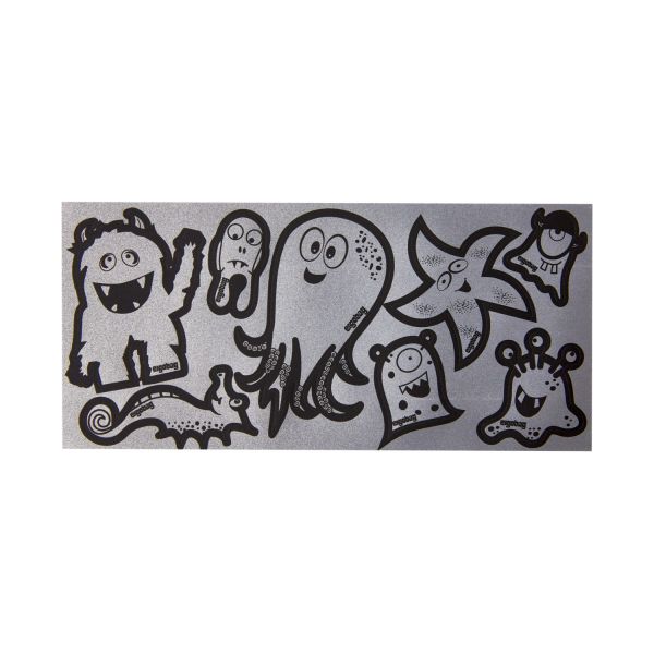 ergobag Sticker Reflexie-Sticker Set Monster Silber