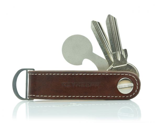 Keykeepa Schlüsselorganizer Leder Loop - Mocca Brown