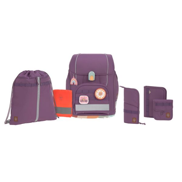 Lässig Schulranzen Set 7-teilig, Boxy Unique purple
